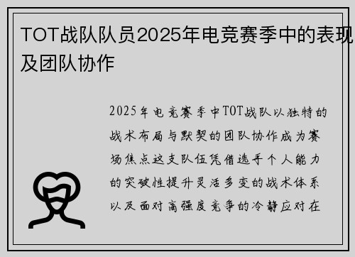 TOT战队队员2025年电竞赛季中的表现及团队协作
